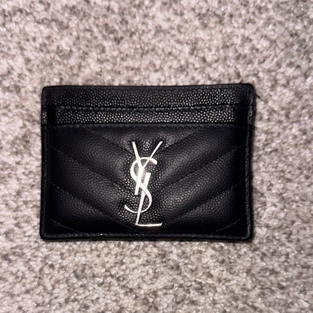 YSL Black Leather Card Holder